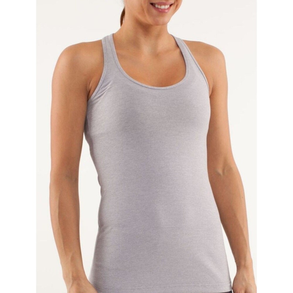 Lululemon Cool Reversible Racerback Heathered Lavender Grey